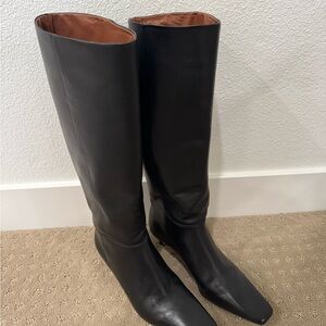 Reformation Black Knee-High Leather Boots